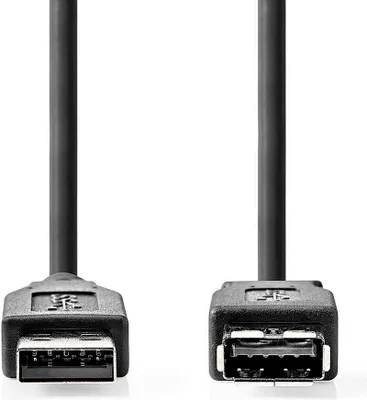 Immagine prodotto di Cavo USB | USB 3.2 Gen 1 | USB-A Maschio | USB-A Femmina | 5 Gbps | Nichelato | 1,00 m | Rotondo | PVC | Nero | Etichetta