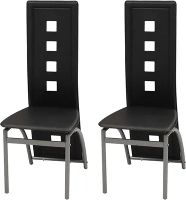 Produktbild von The Living Store Esszimmerstühle 2 Stk. Schwarz Kunstleder