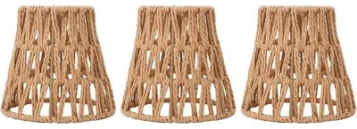 Zdjęcie produktu dla Zestaw 3 wełnianych kloszy E14 – małe klosze w stylu boho do opraw oświetleniowych – lamp wiszących – kinkietów