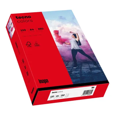 Produktbild von tecno Kopierpapier colors intensivrot DIN A4 120 g/qm 250 Blatt