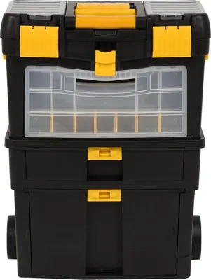 Produktbild von KRAFT&DELE | Rollende Werkstatt, Werkzeugwagen leer mit 3 modularen Einheiten, Vielseitige Werkzeugbox für Kleinteile und große Werkzeuge, Werkstattwagen