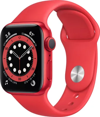 Produktbild von Apple Watch Series 6 (GPS), 40 mm Aluminium (PRODUCT) ROT und rotes Sportarmband