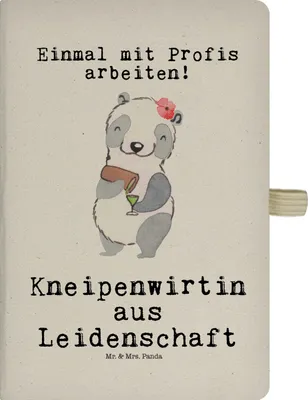 Produktbild von Mr. & Mrs. Panda Kladde Kneipenwirtin Leidenschaft - Transparent - Geschenk, Tagebuch, Skizzenbuch, Kneipe, notizbuch, Bar, Reisetagebuch, Gaststätte, Journal, Spruch