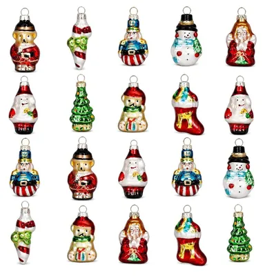 Obrázek produktu pro Slídové ozdoby Vánoční ozdoby - sada 20 kusů - skleněné - zelené