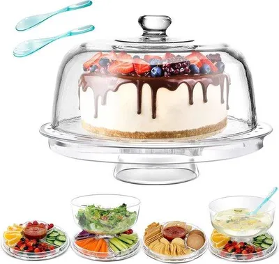 Immagine prodotto di Alzata per torte multifunzionale 6 in 1 da 31 cm con coperchio e base
