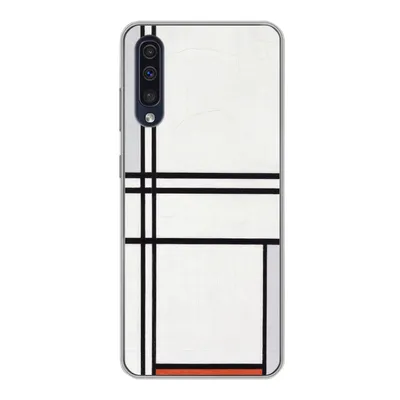 Produktbild von MuchoWow® Handyhülle Schutzhülle Hülle für Samsung Galaxy A30s Komposition 1 mit Rot und Grau - Piet Mondrian Silikon Softcase Handy Hülle - Karteninhaber