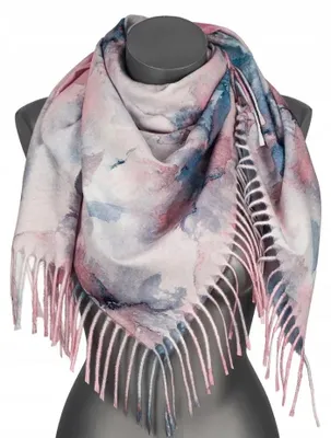 Produktbild von Versoli Damen Schal Herbst Winter Blumen Fransen Türkis