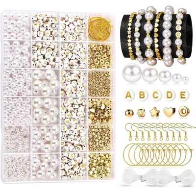 Image de 1120 perles et lettres en perles pour la création de bijoux – Idéal pour les bracelets d'amitié et les colliers