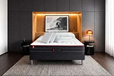 Produktbild von Komplettpaket Bett - Matratze 140x190 cm + Boxspringbett mit Lattenrost (im Set) + 2 Kopfkissen + Bettdecke - Boost