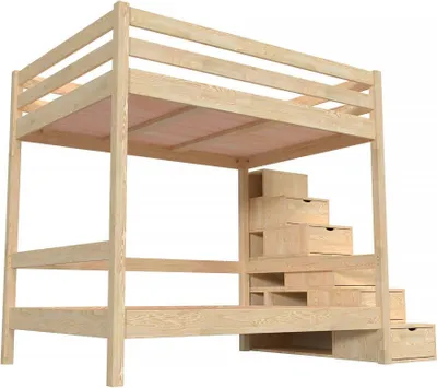 Produktbild von Doppelstockbett Sylvia 140x200 - Roh (ohne Lack)