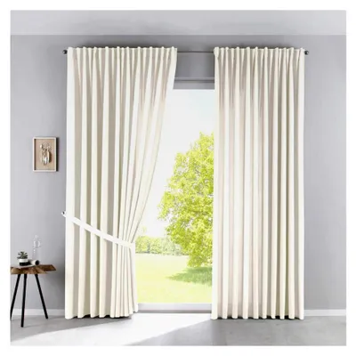 Produktbild von 2er Set Vorhänge Blickdicht »Palermo« HxB 250x300 cm Creme Gardinen Extra Breit Matt Lichtdurchlässig Verdeckte Schlaufen Raffhalter Gardinenband