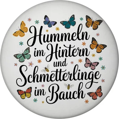 Produktbild von Frühlingsspruch Magnet mit Hummeln und Schmetterlingen