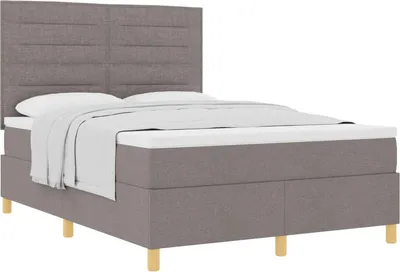 Produktbild von Boxspringbett mit Matratze Taupe 140 x 200 cm Stoff