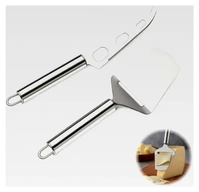 Produktbild von 2-teiliges Käsemesser-Set aus Edelstahl mit Käsehobel und Käsemesser mit Gabel