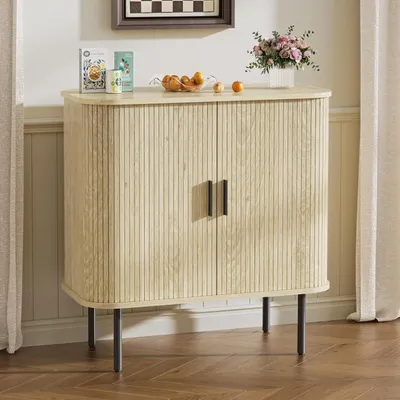 Immagine prodotto di Mobile contenitore con ante scorrevoli, in legno, dimensioni 80x40x82 cm