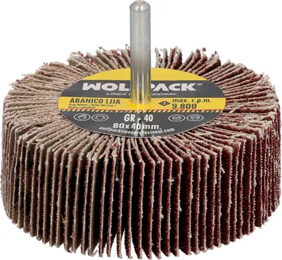Produktbild von Schleiffächer 40 Korn Größe ø 80 x 40 mm. Schleifscheibe, Schleifräder, Schleifscheiben, Schleifen, Polieren, Polieren