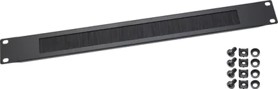 Produktbild von HMF 66489-02 Kabeldurchführung mit Bürsteneinsatz für Serverschrank, 19 Zoll, 1 HE, Schwarz