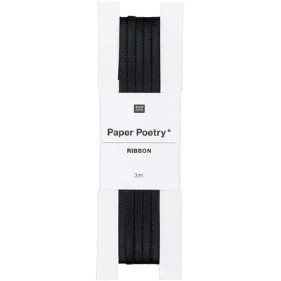 Immagine prodotto di Paper Poetry | Nastro di raso 3 mm, 3 m, nero