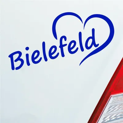 Produktbild von Auto Aufkleber Bielefeld Herz Stadt City Liebe Love Heart 16x8 cm Dunkelblau Sticker Heckscheibenaufkleber