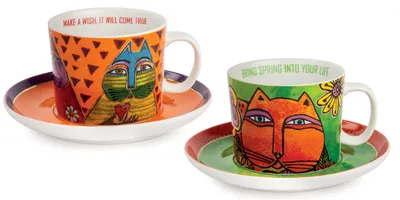 Zdjęcie produktu dla Gilde 4tlg. Set, Cappuccinotasse, "Fantastic Felines", Porzellan, mehrfarbig, VE 1, 2 Stück wie abgebildet, B. 13 cm, H. 8 cm, D. 10 cm 81376