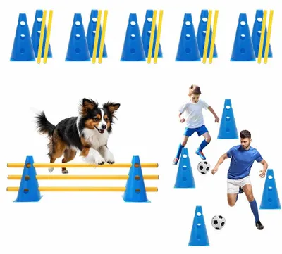 Agility-Hürdenset für Hunde, 5-teilig, verstellbar, 80 cm