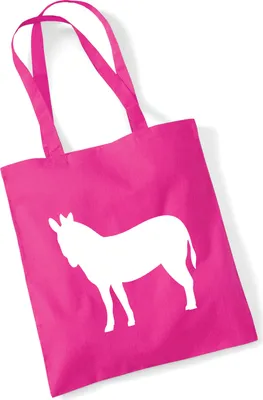 Produktbild von Huuraa Jutebeutel Esel Silhouette 10 Liter Fuchsia Baumwolle Tasche Geschenkidee