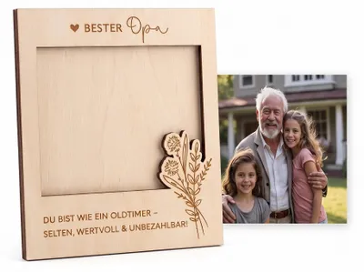 Productafbeelding van Magnetisch houten fotolijstje - Met fotohouder - Voor wandmontage - 20x15 cm
