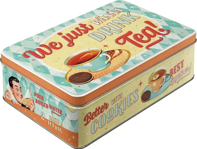 Immagine prodotto di Nostalgic-Art - Lattina piatta - Tè e biscotti insieme