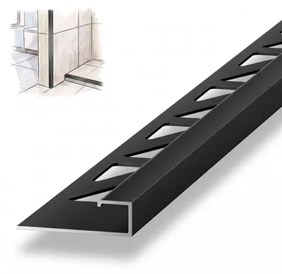 Produktbild von Dalsys Fliesenschiene Eckprofil 2,5m x 8mm Schwarz Alu