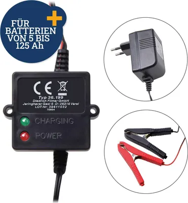 Image de Chargeur de batterie d'entretien avec affichage LED Entraîneur jusqu'à 125 Ah de capacité de charge