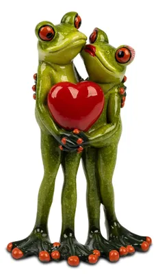Produktbild von Froschpaar Skulptur 16cm aus Froschhausen, lustige Frösche Figur Deko