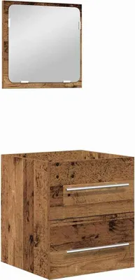 Immagine prodotto di Set di mobili per il bagno con cassetto 2 pcs Legno vecchio