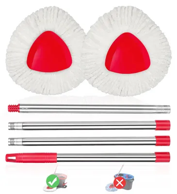 Immagine prodotto di Set di ricambio per mop in microfibra O-CEDA EasyWring, con manico regolabile