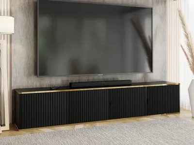 Produktbild von KierMoebel Tv Schrank ELI 4, Modern Lowboard Schwarz  206,4x42x38,8 cm