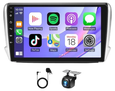 Immagine prodotto di Autoradio con schermo touchscreen da 10 pollici - Android 14 - 4 GB di RAM - 64 GB di memoria interna - Bluetooth, Wi-Fi, GPS