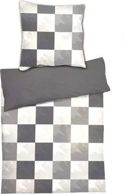 Obrázek produktu pro heimtexland ® Sada ložního prádla 80x80 200x135 z příjemně měkkého mikrovlákna Povlak na přikrývku pro alergiky typ 785 check