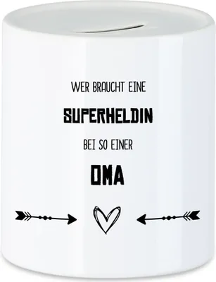 Produktbild von Wer Braucht Superheldin Spardose Beste Oma Der Welt Geschenkidee Geburtstag Großmutter