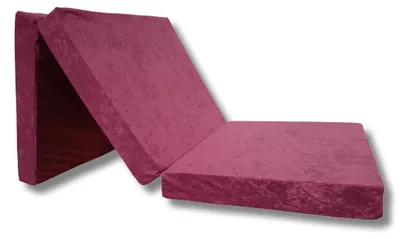 Productafbeelding van Natalia Spzoo vouwmatras 198x80x10 cm, paars - 3-delig schuimmatras, afneembare en wasbare hoes, voor logees, camper en kamperen, compact op te bergen