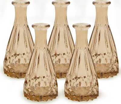 Zdjęcie produktu dla Szklany wazon boho/vintage, ciemnoszary, 5 sztuk