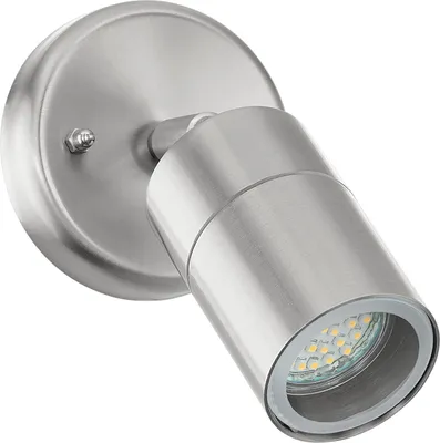 Produktbild von EGLO LED Außen-Wandlampe Robledo, 1 flammige Außenleuchte, Wandspot aus Edelstahl in Silber und Glas, GU10 Fassung, IP44