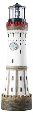Solar-Leuchtturm Lindau, handbemalt, 84 cm, für Außenbereiche