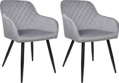 Produktbild von ALBATROS Esszimmerstühle 2er Set SALO, Grau - Modern und Stilvoll, bequemer Polsterstuhl - Eleganter Küchenstuhl, Stuhl Esszimmer oder Esstisch Stuhl im Retro-Look