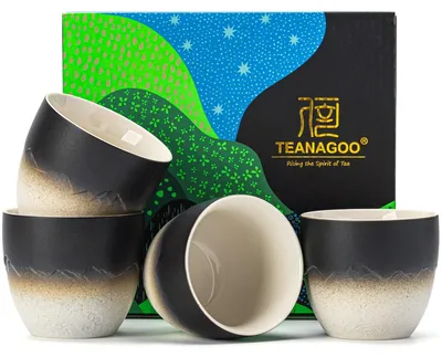 Produktbild von Set aus 4 japanischen Teetassen mit Farbverlaufsmotiv