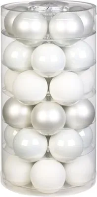 Produktbild von Weihnachtskugeln Glas 6cm Just White, 30 Stück