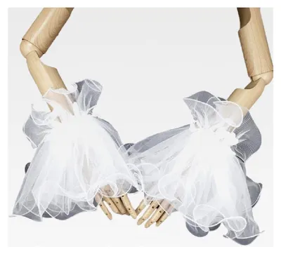Produktbild von Elastische Handgelenkbänder für Bräute, ausgestellte Form, abnehmbare falsche Ärmel, weiße Spitze für Damen