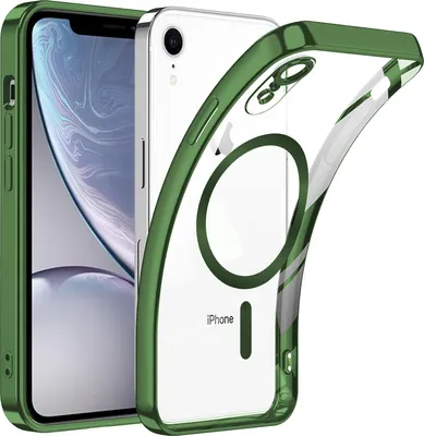Obrázek produktu pro Pouzdro pro iPhone XR Magnetické Ultra Tenké Průhledné Pouzdro s Magsafe a Ochranným Krytem na Kameru zelené