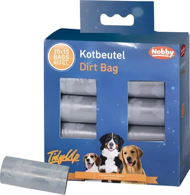 Produktbild von Nobby TidyUp Kotbeutel hellgrau, Inhalt: 20 Rollen mit 15 Beutel