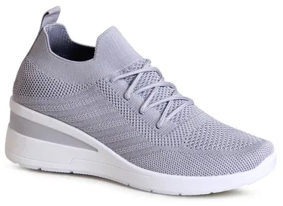 Produktbild von topschuhe24 2706 Damen Keil Sneaker Light Slipper, Farbe:Grau, Größe:39 EU