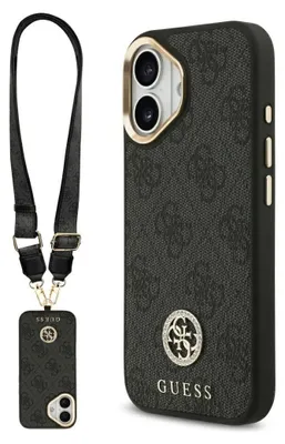 Immagine prodotto di Etui Guess 4G Strass Logo & Big Strap    Metal Buttons Magsafe Do Iphone 17 Czarny