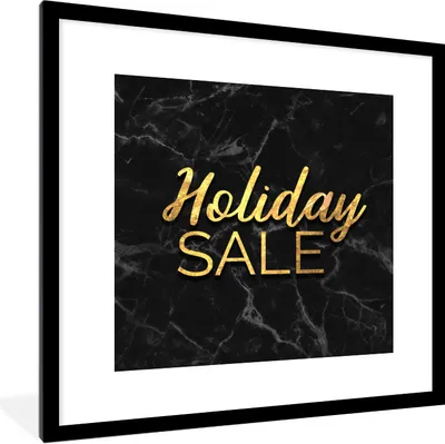 Produktbild von MuchoWow® Gerahmtes Poster Verkauf - Urlaub - Gold - Marmor 40x40 cm - Poster mit Schwarzem Bilderrahmen Wandposter Rahmen Foto Bilder - Poster - Plakat im Rahmen